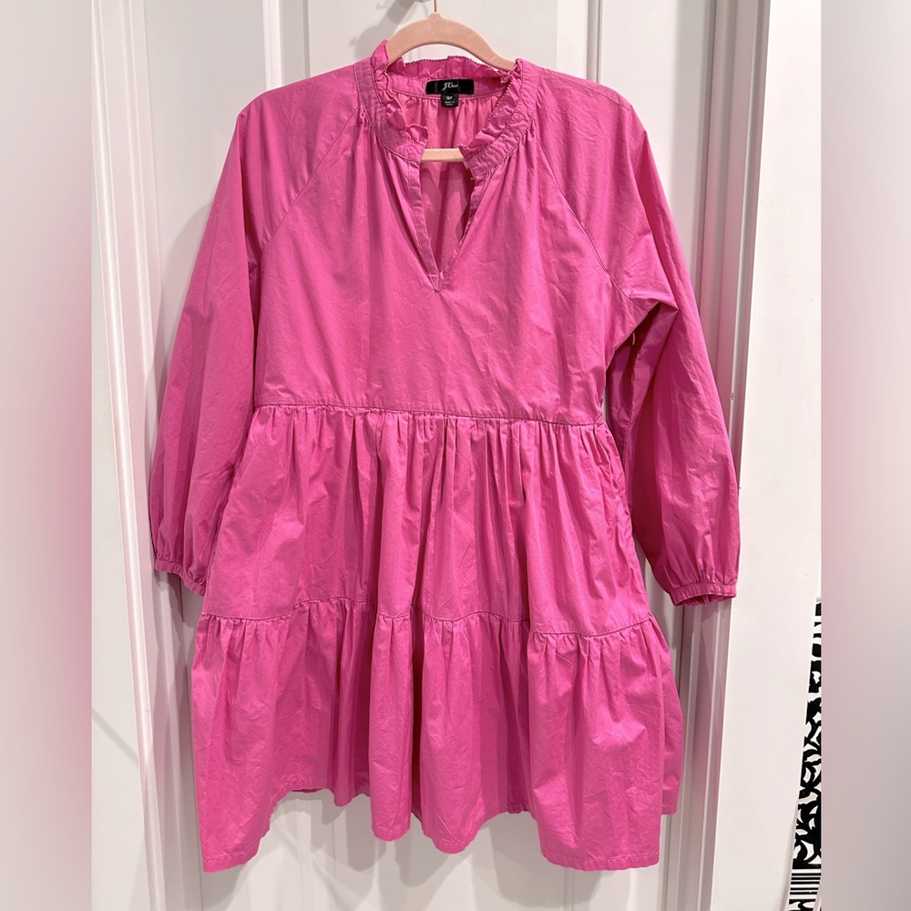 EUC J CREW POPLIN POPOVER DRESS